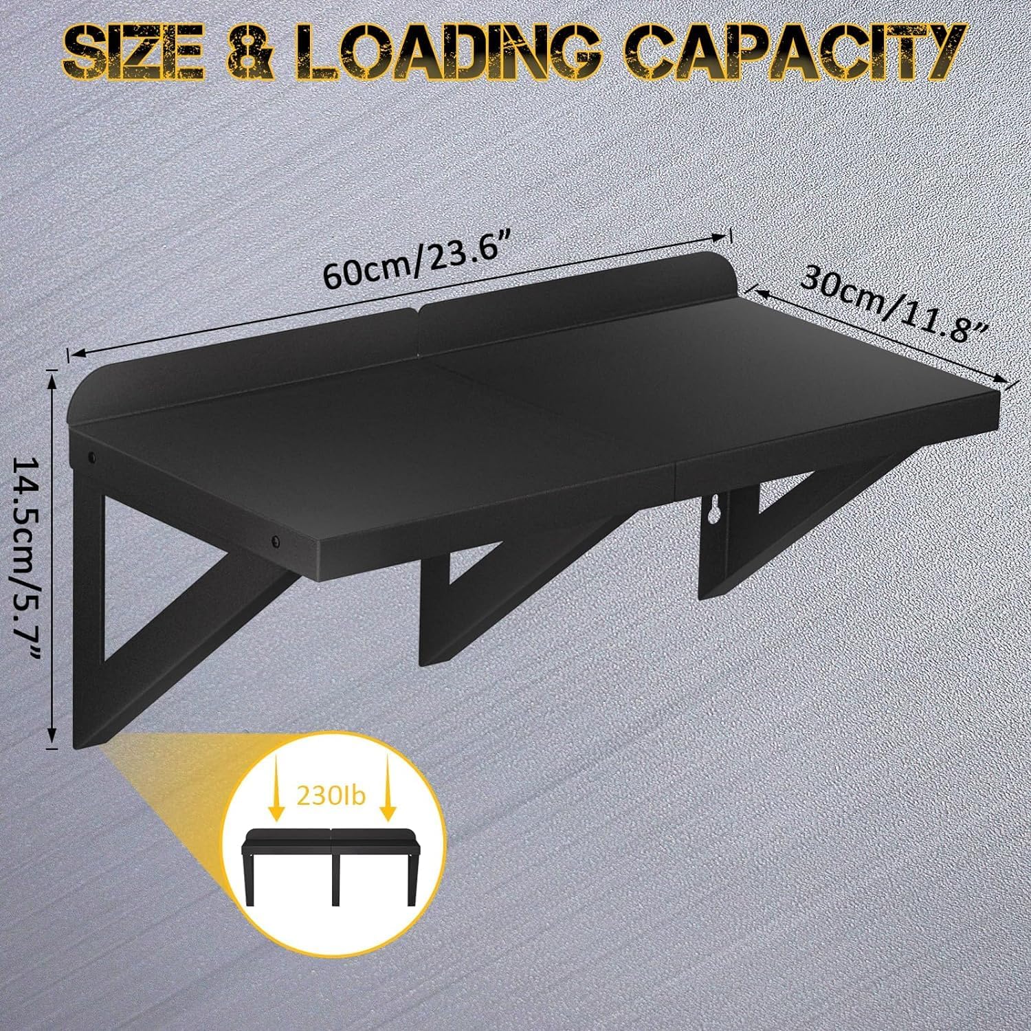 DUDSOEHO Stainless Steel Floating Shelf 12x24 Inches Heavy Duty Wall Mount