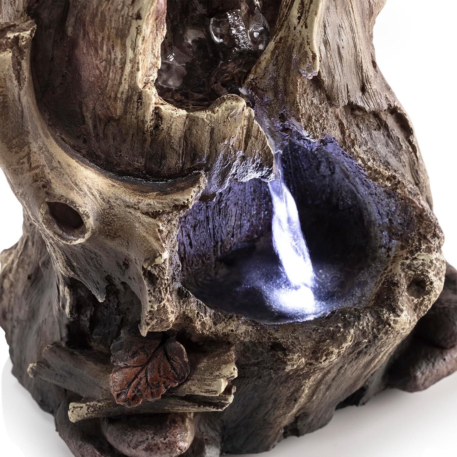 Alpine Corporation WIN326 Tabletop Rainforest Tree Trunk Water Fountain