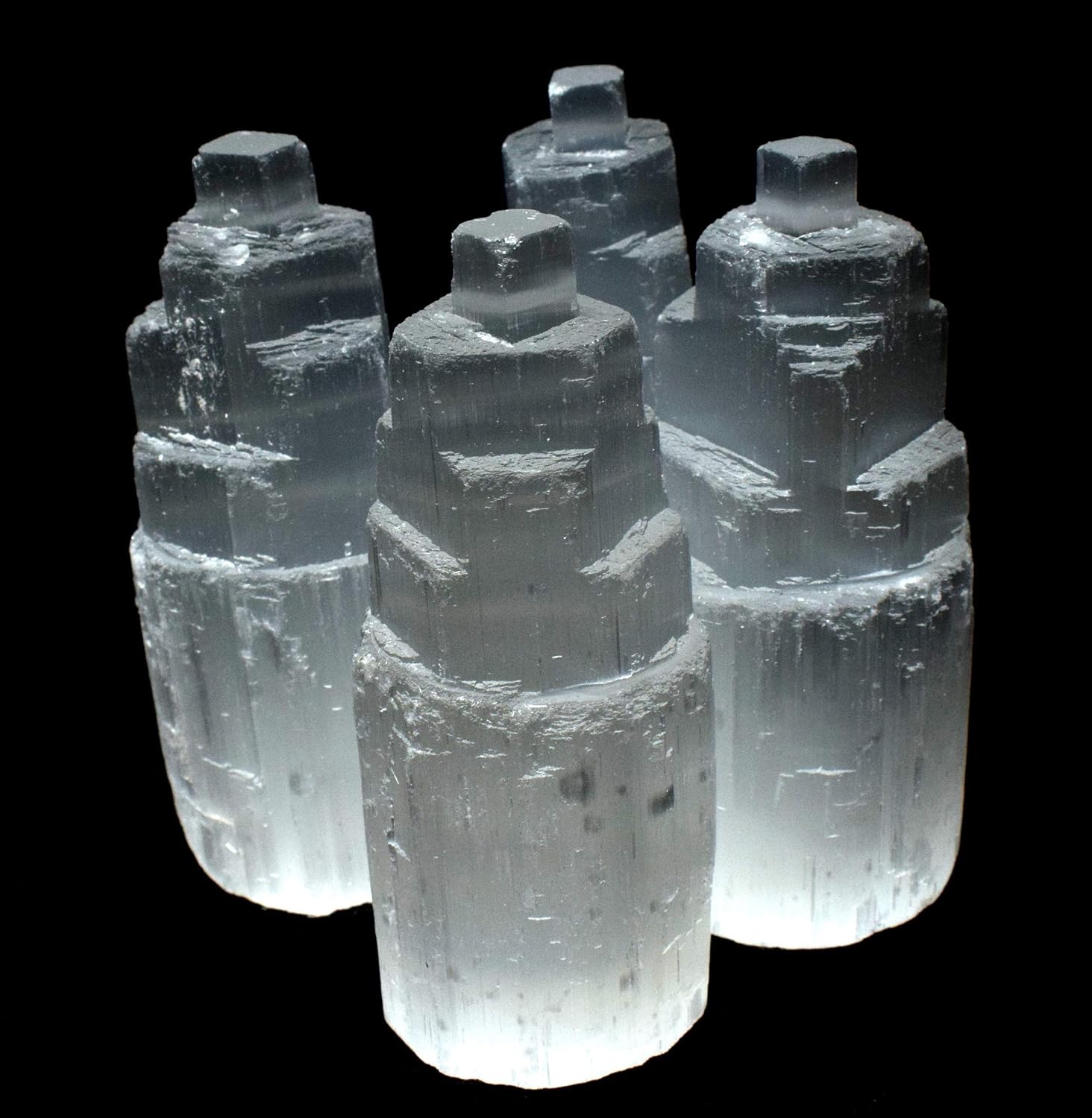 HQRP 4 Inch White Selenite Skyscraper Towers 5PCS