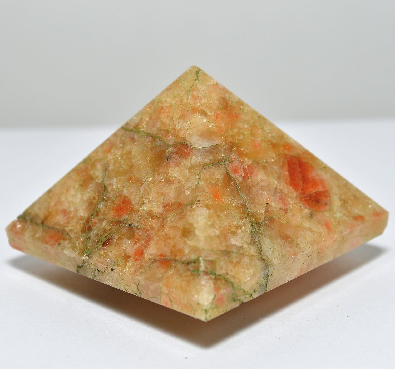 Sunstone Pyramid and Aragonite Cabochon Set