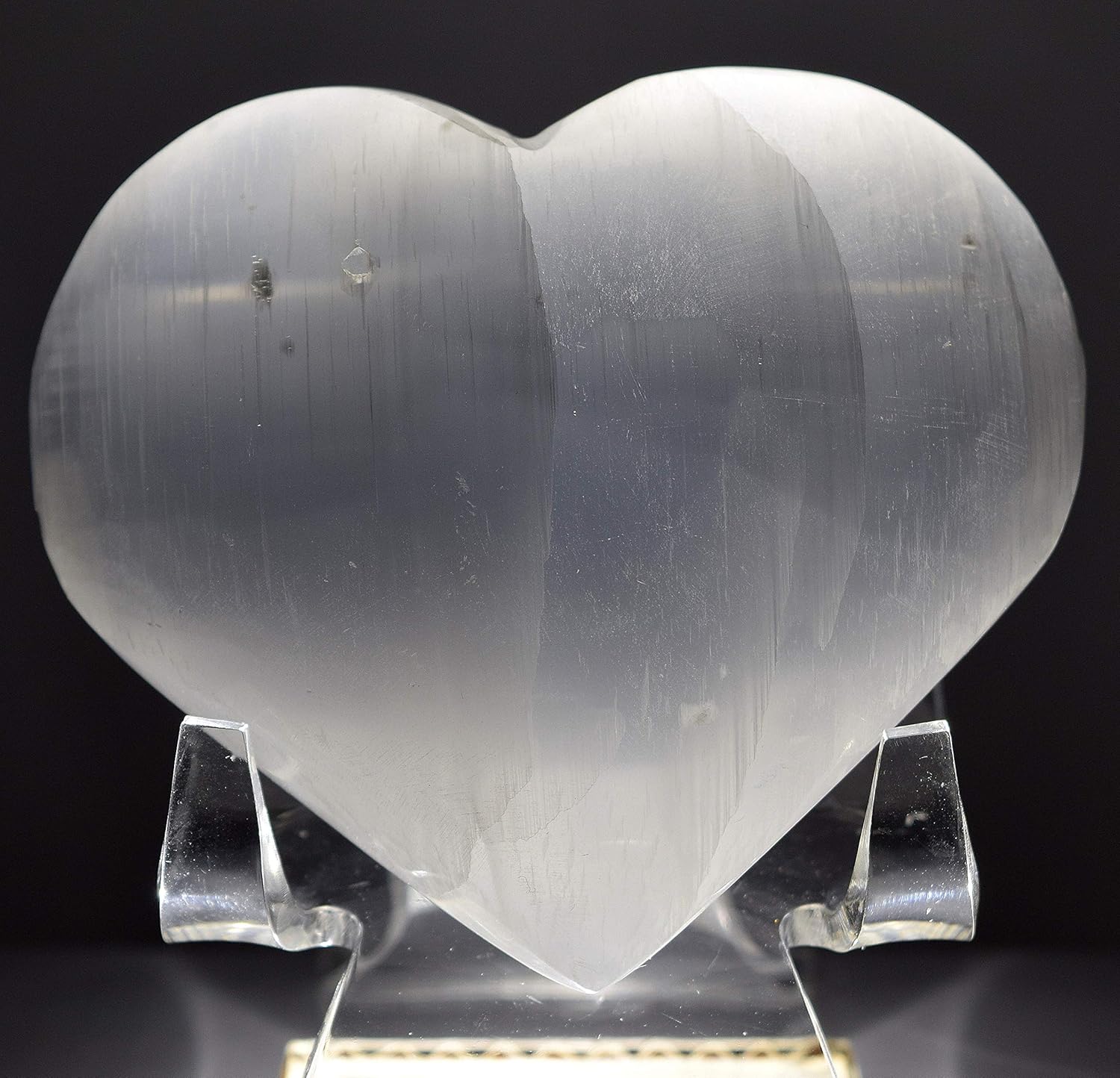 29 Inch Selenite Puffy Heart Crystal with Stand