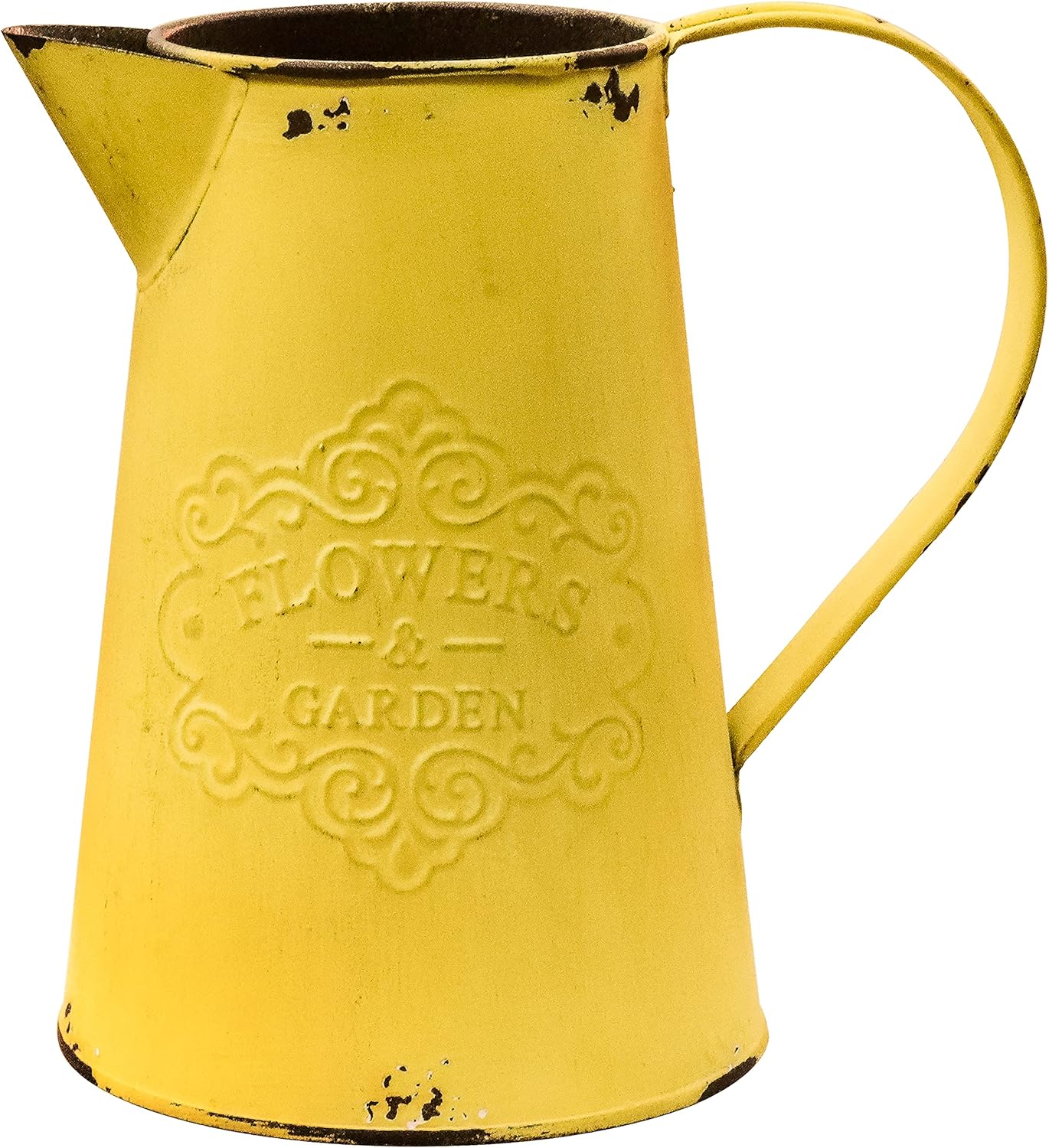 MISIXILE Rustic Country Metal Vase 75 Inches Yellow