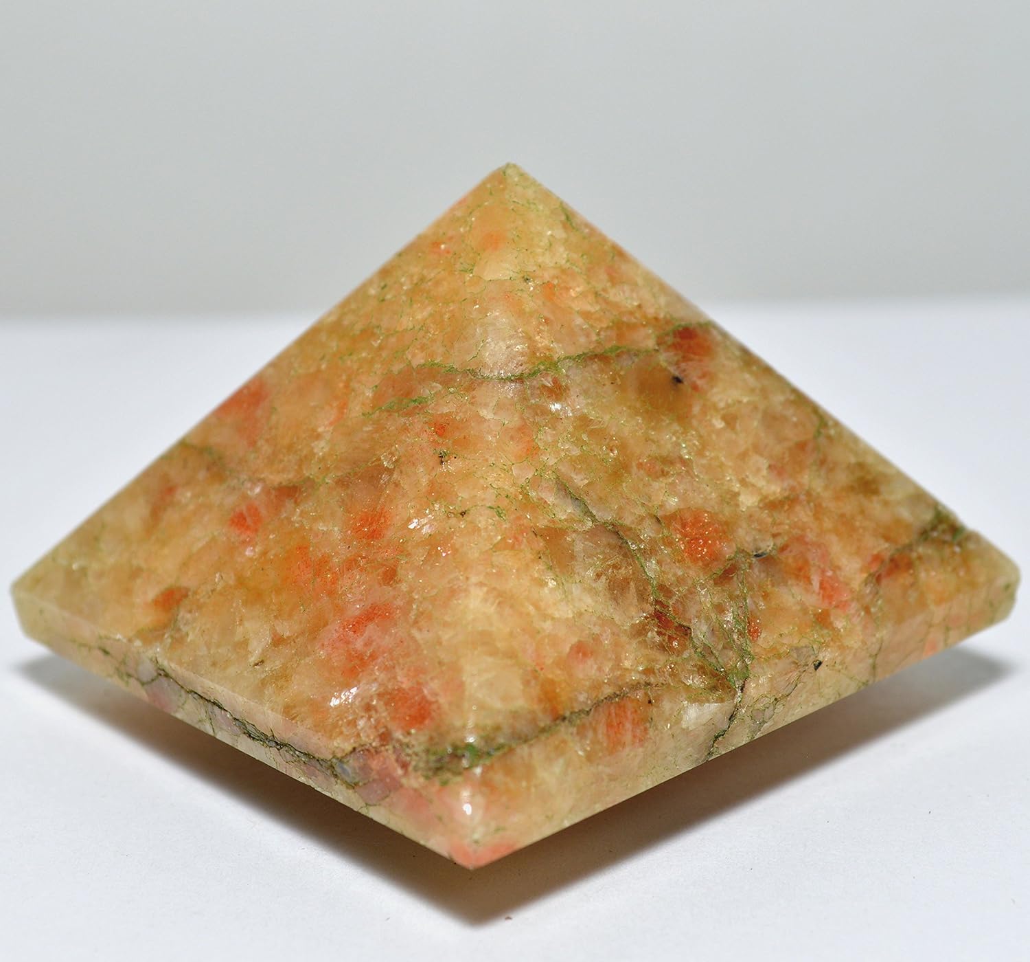 Sunstone Pyramid and Aragonite Cabochon Set