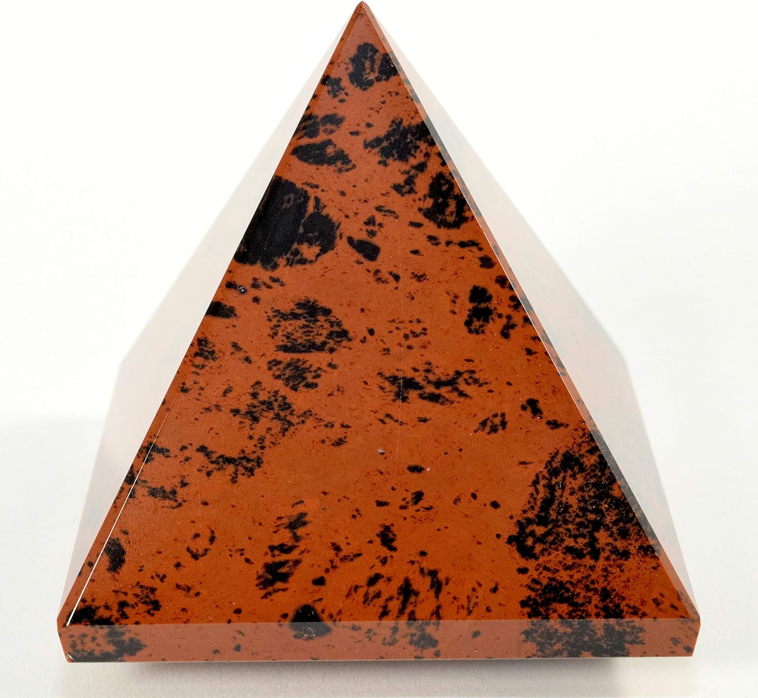 HQRP HC Set 63mm Red Mahogany Obsidian Pyramid with Clear Quartz Cabochon