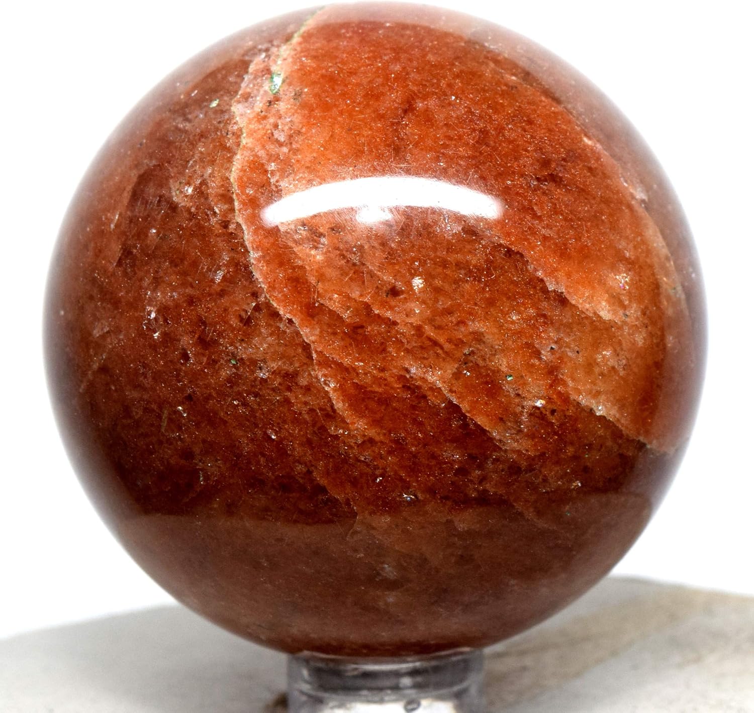 HQRP 52mm Golden Quartz Sphere with Stand
