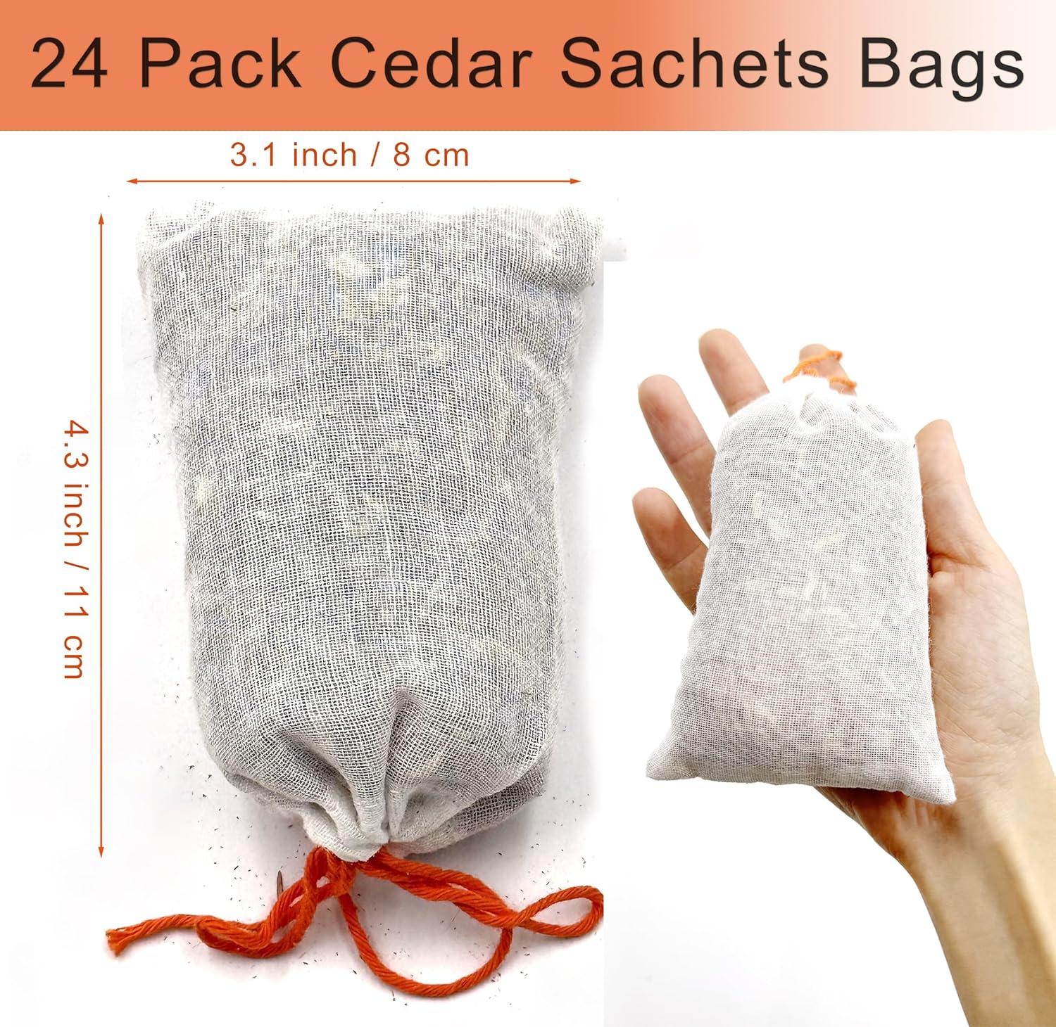 Cheardia 24 Pack Cedar Sachets for Closets Drawers