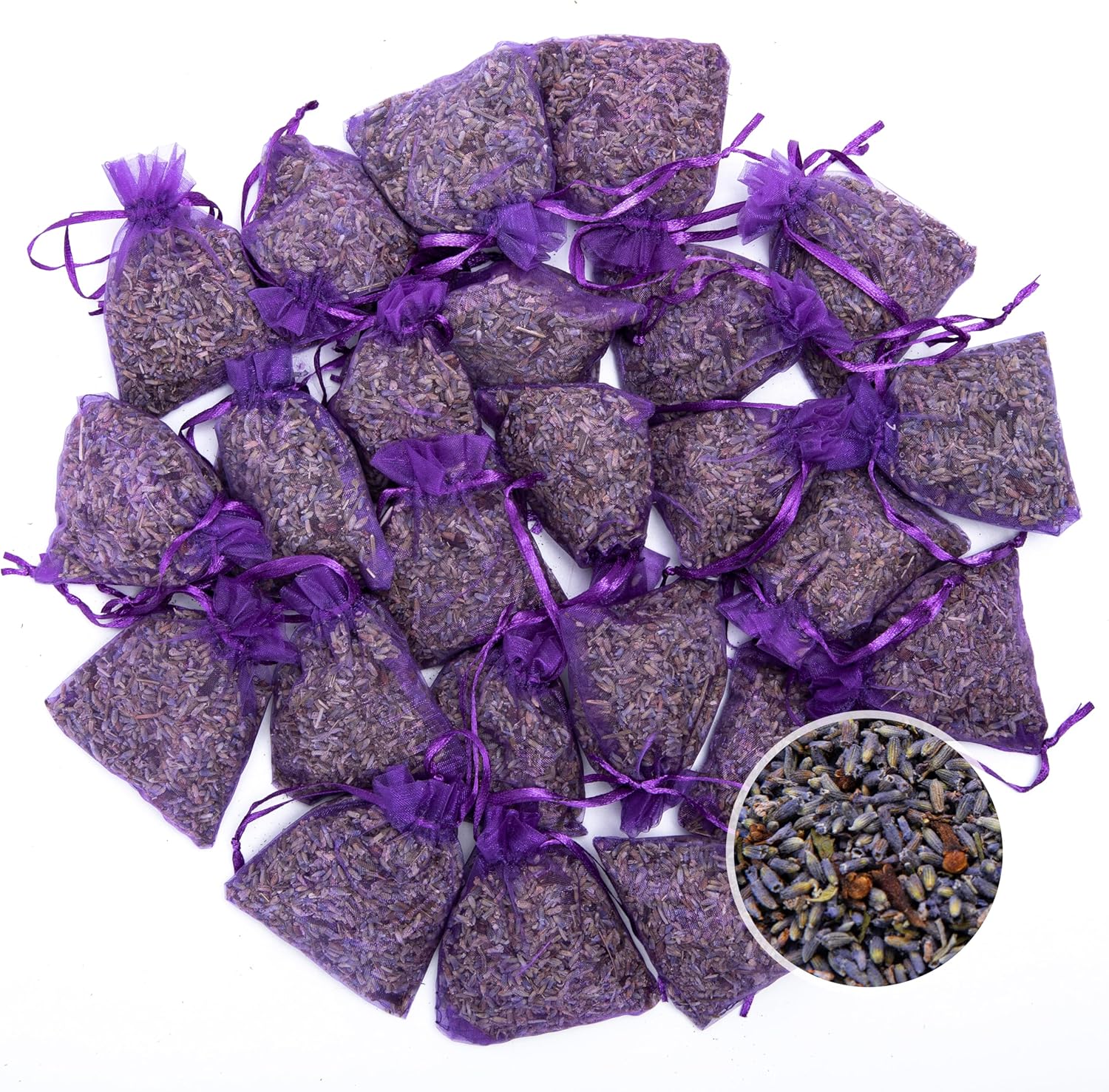 Pack of 24 Lavender and Clove Sachets for Home Use