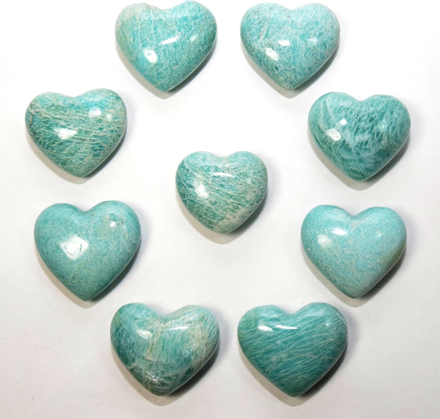 Natural Green Amazonite Heart Feldspar Crystal Stone - 1PC