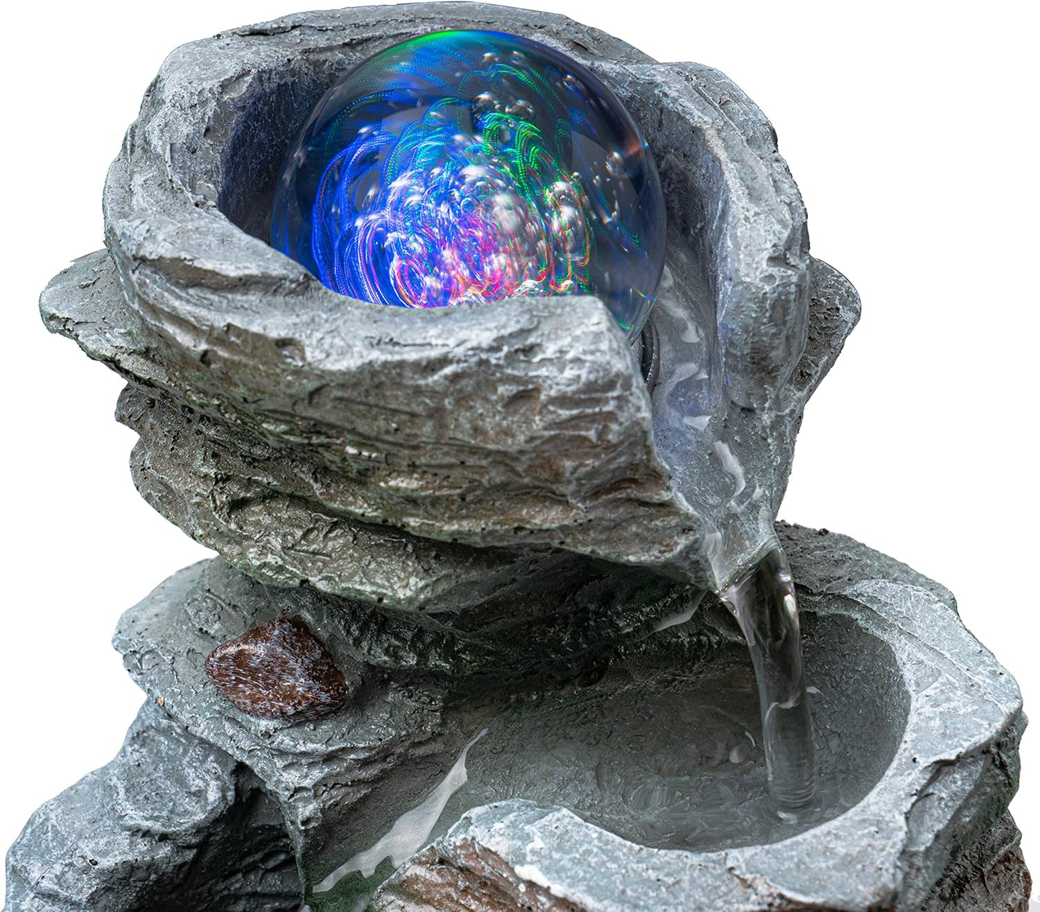 Tabletop Indoor Waterfall Fountain with LED Light and Relaxing Sounds
