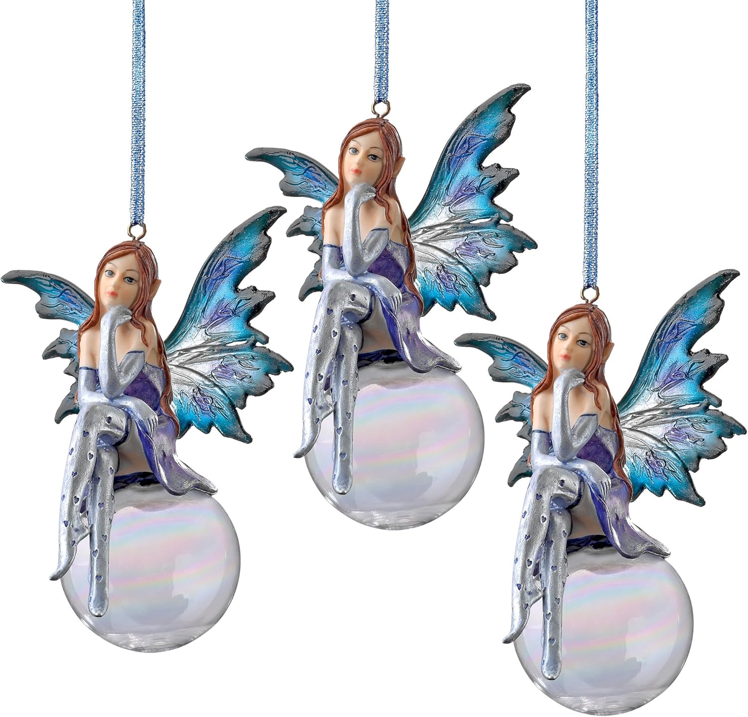 Design Toscano Snow Fairy Christmas Tree Ornaments Set of Three