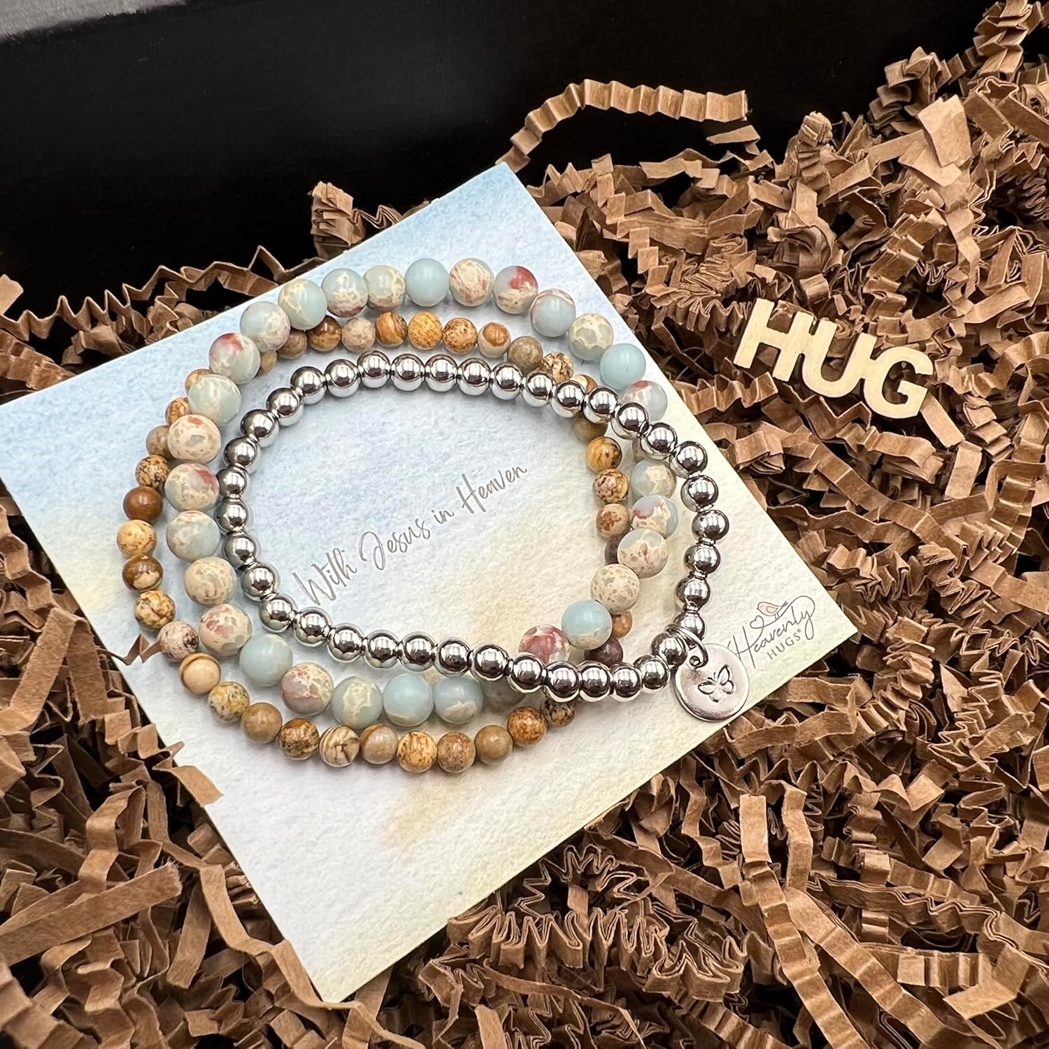Butterfly Memorial Wind Chime and Bracelet Gift Set