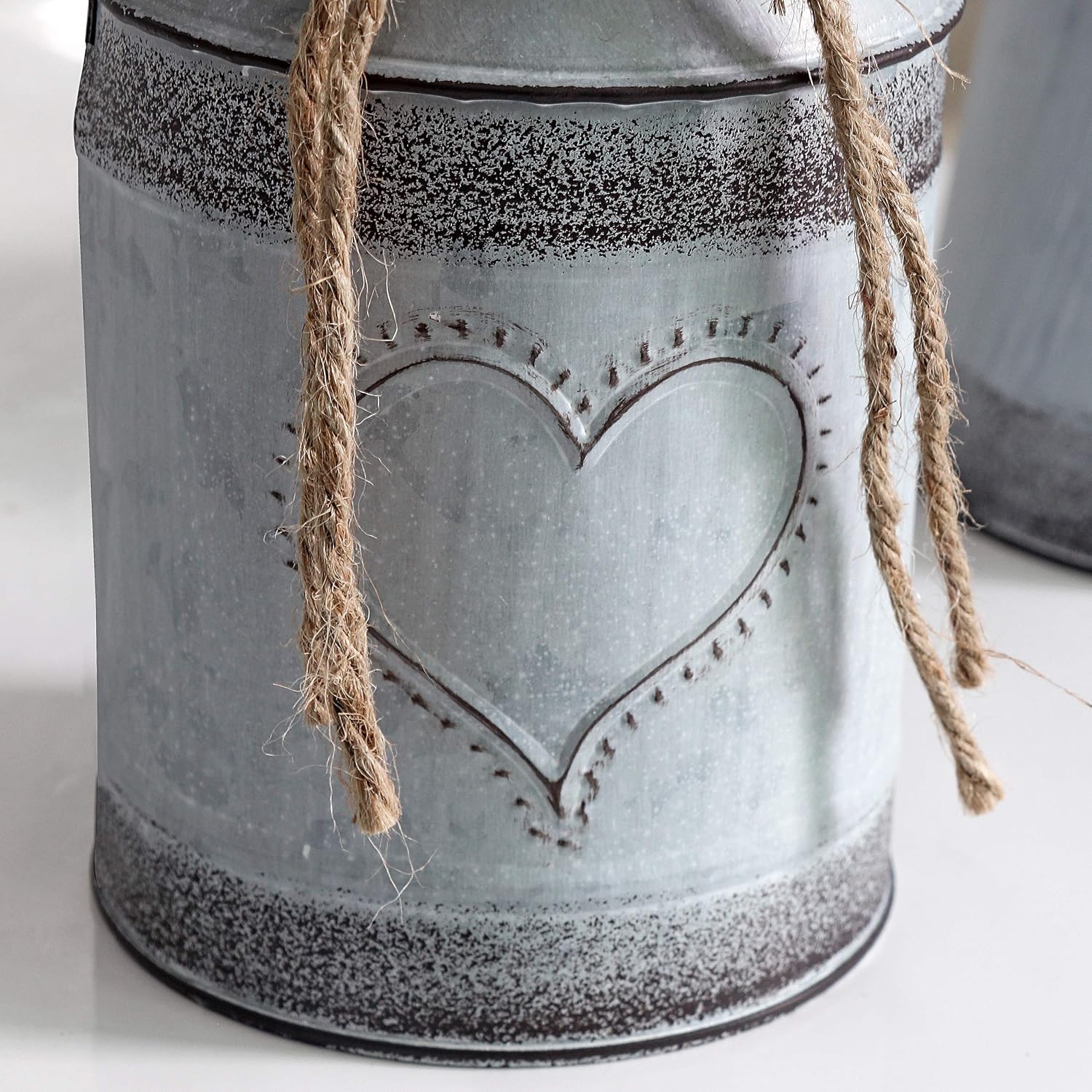 Farmhouse Rustic Flower Vase with Heart Design 75 Inch