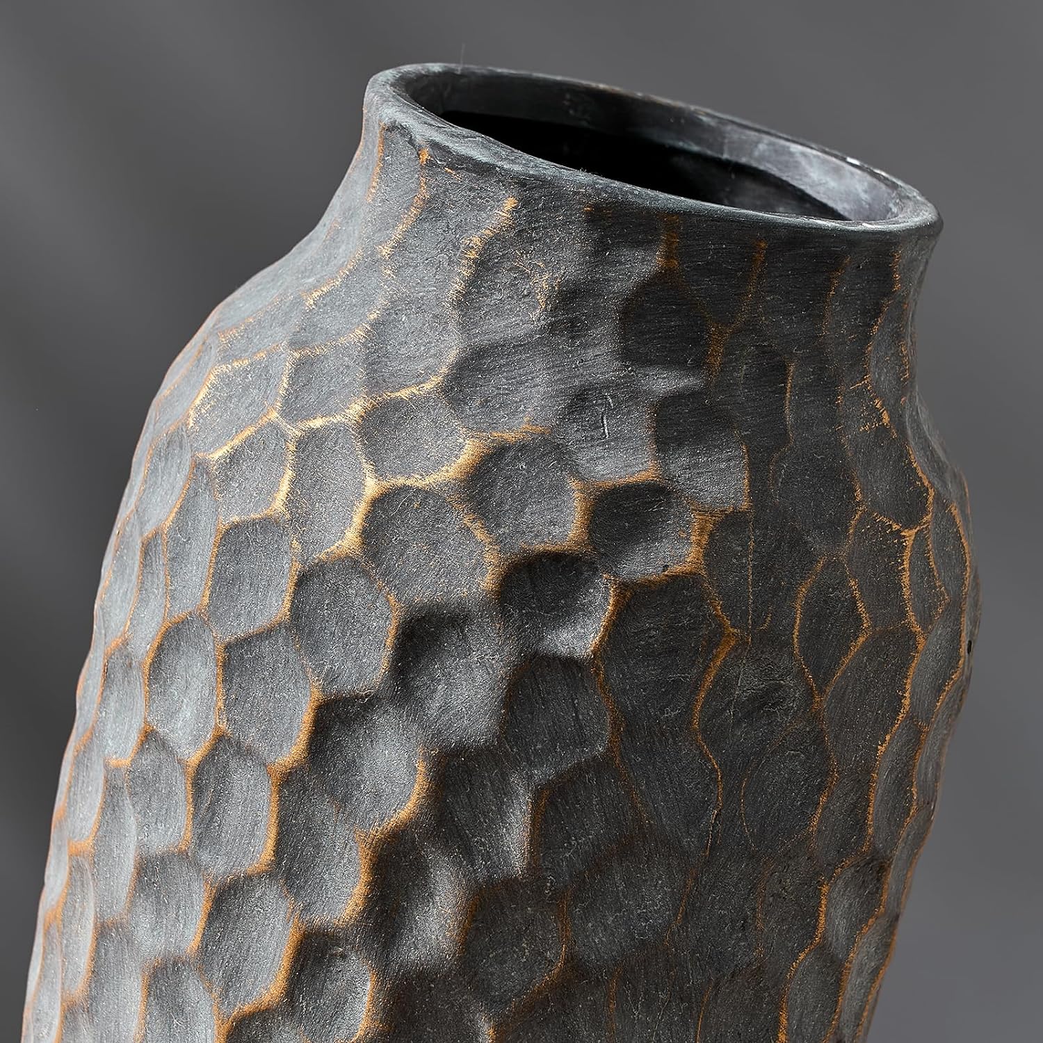 125 Inch Ceramic Rustic Antique Vase with Bronze Finish
