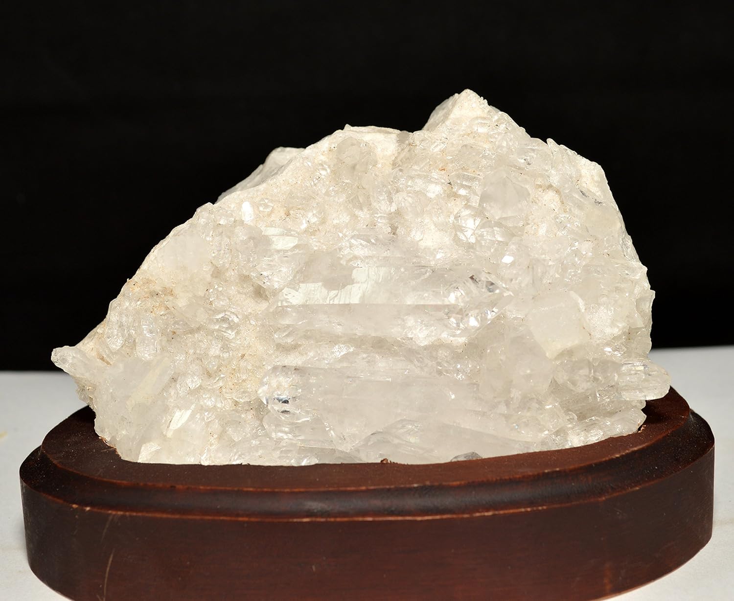 HQRP 45 Inch Unique Quartz Cluster on Wood Base