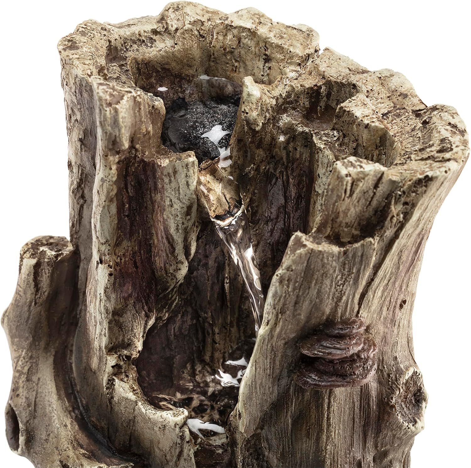 Alpine Corporation WIN326 Tabletop Rainforest Tree Trunk Water Fountain