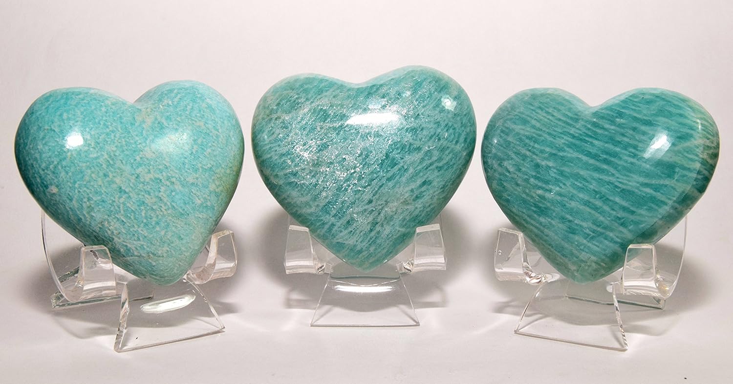 Natural Green Amazonite Heart Feldspar Crystal Stone - 1PC