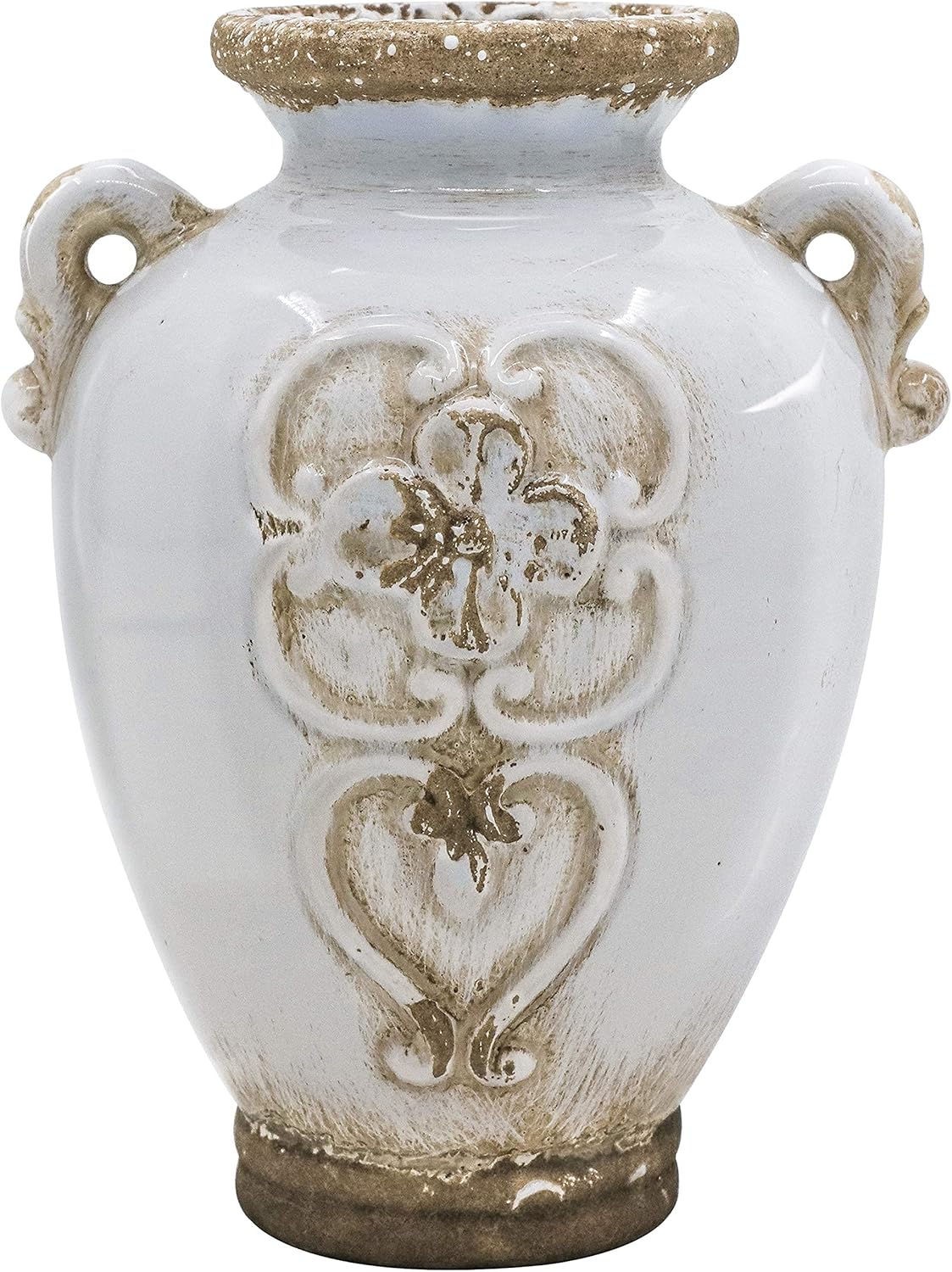 White Vintage Ceramic Vase - 67 Inch Height