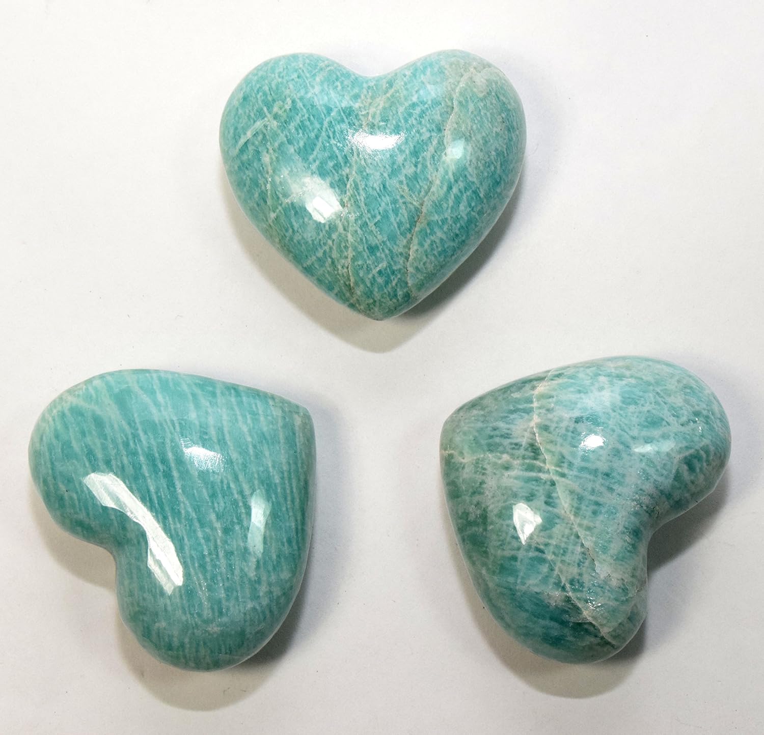 Natural Green Amazonite Heart Feldspar Crystal Stone - 1PC