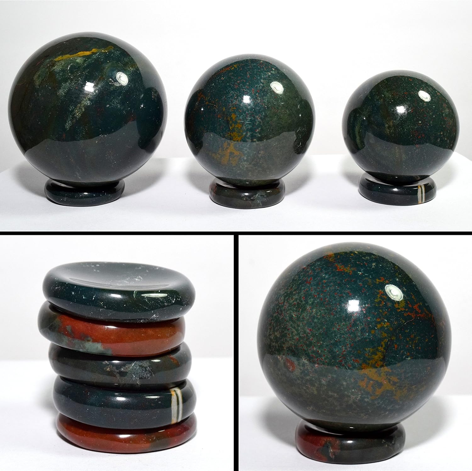 HQRP Bloodstone Stand Set for Worry Stones - 2PCS