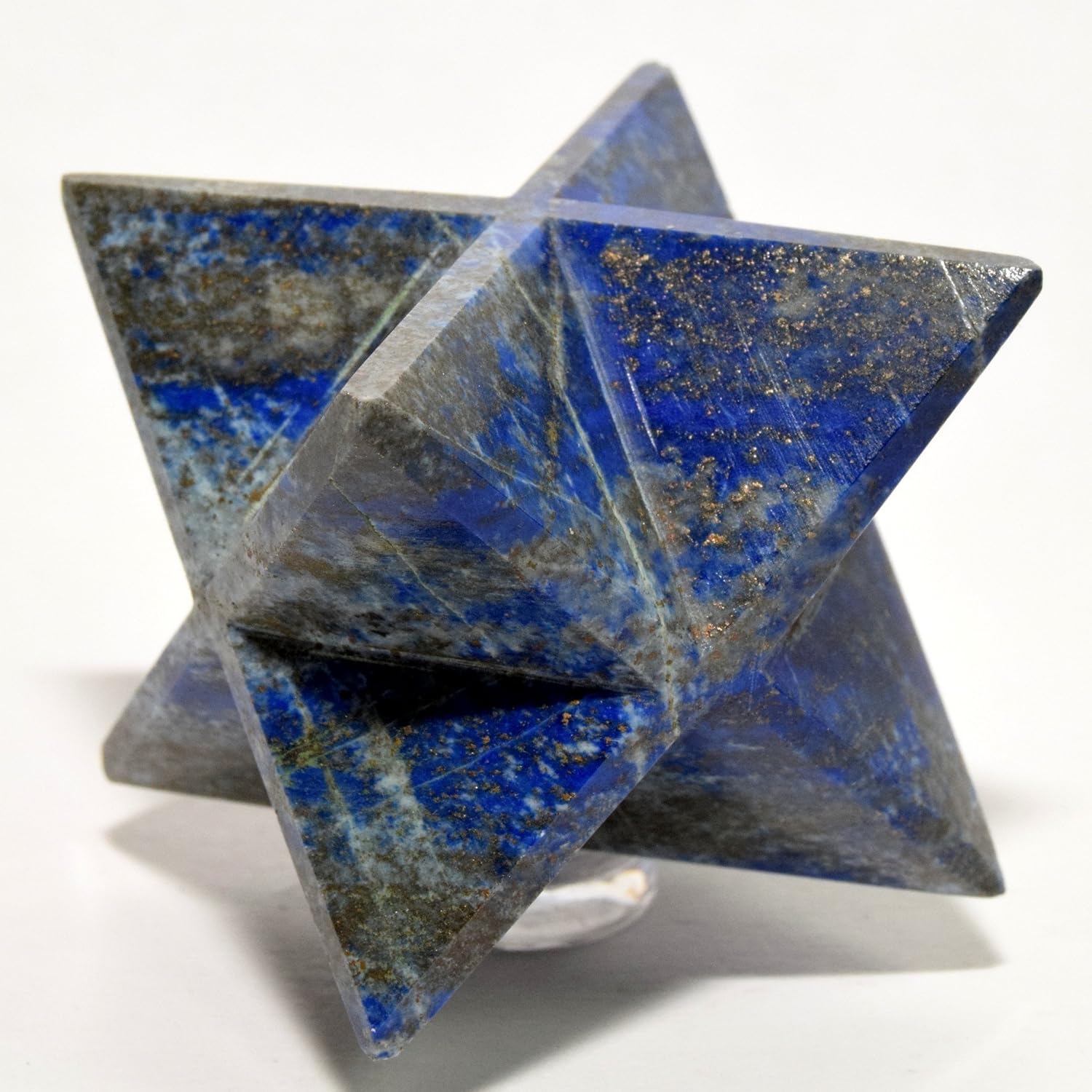 HQRP HC Set 26 Inch Lapis Lazuli Merkaba Star with Pyrite and Aragonite Cabochon