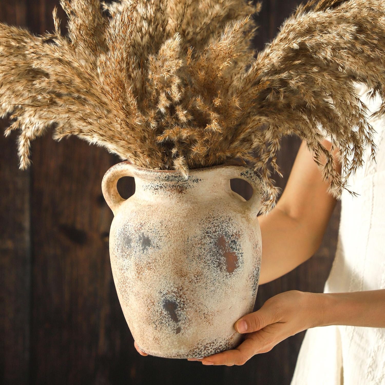 Enra Rustic Farmhouse Vase with Handle 78 Inch