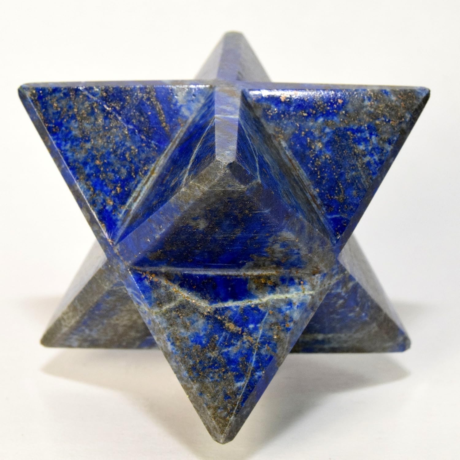 HQRP HC Set 26 Inch Lapis Lazuli Merkaba Star with Pyrite and Aragonite Cabochon