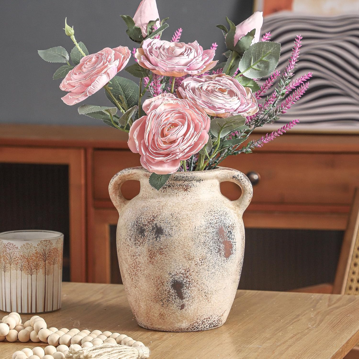 Enra Rustic Farmhouse Vase with Handle 78 Inch
