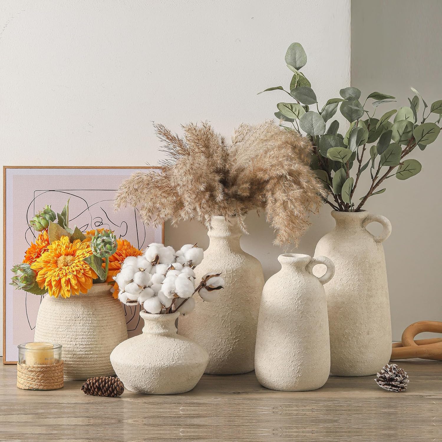 Ceramic Rustic Vase 128 Inch Home Decor Pottery