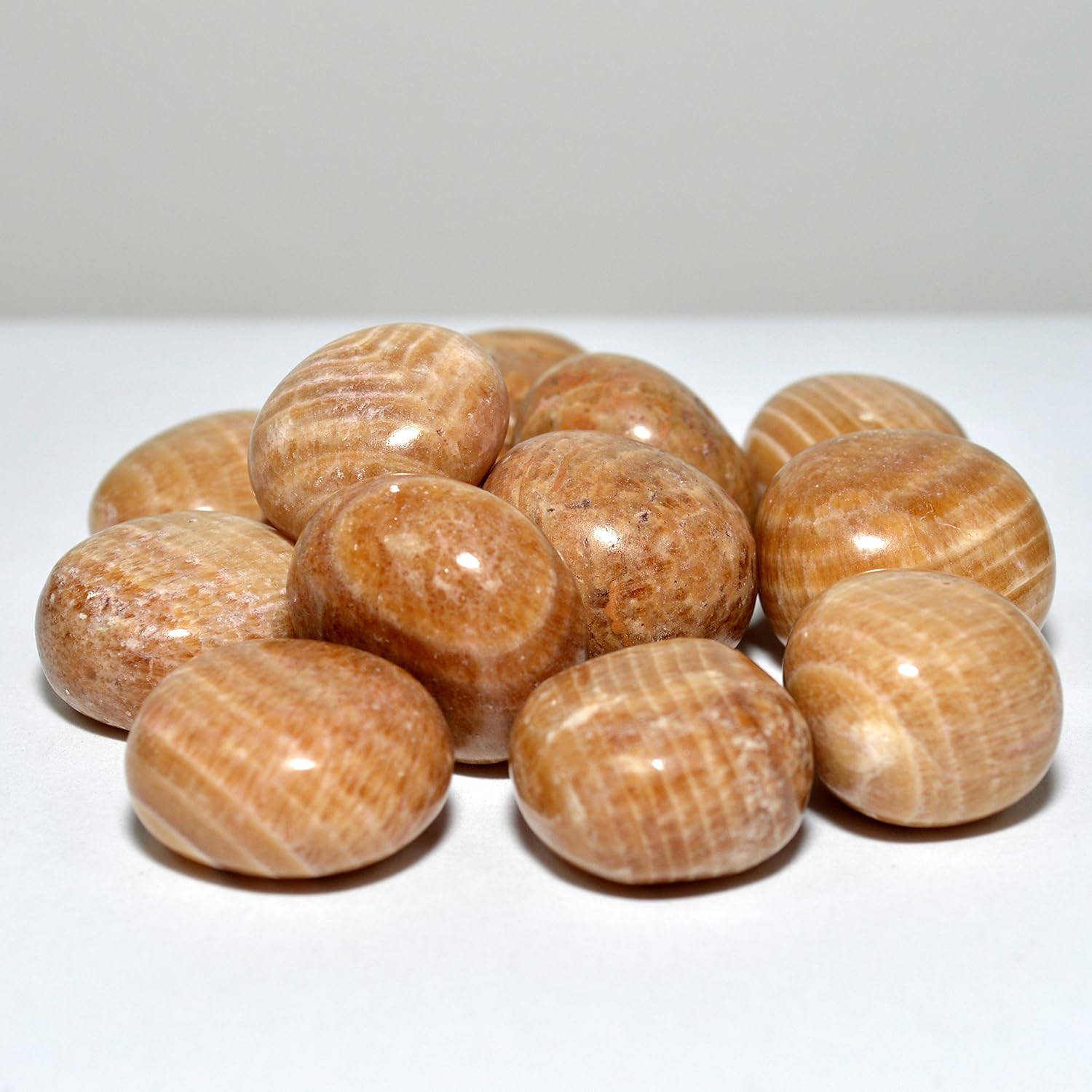 HC Set 23 Inch Sunstone Pyramid and Aragonite Cabochon