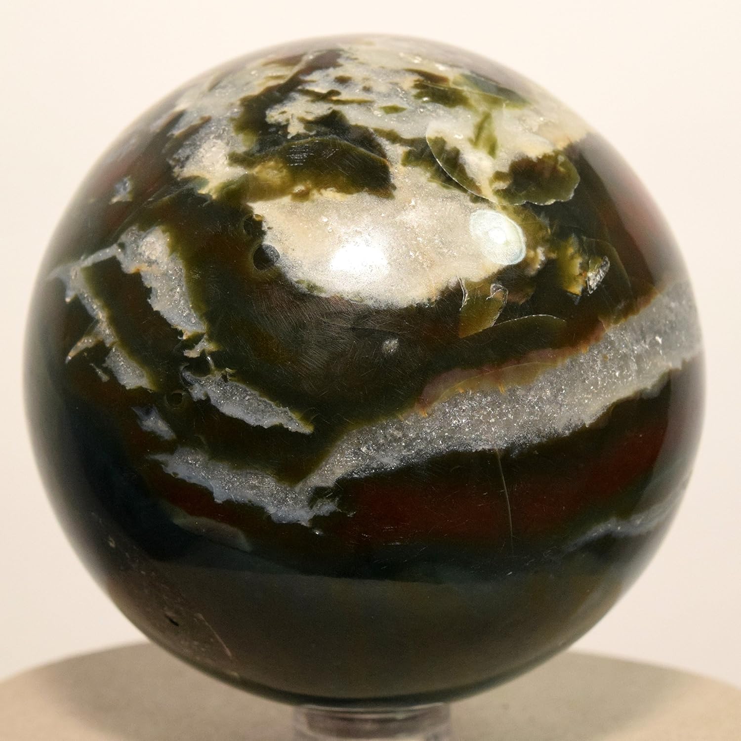 HQRP 26 Inch Colorful Agate Sphere Decor Ball with Stand