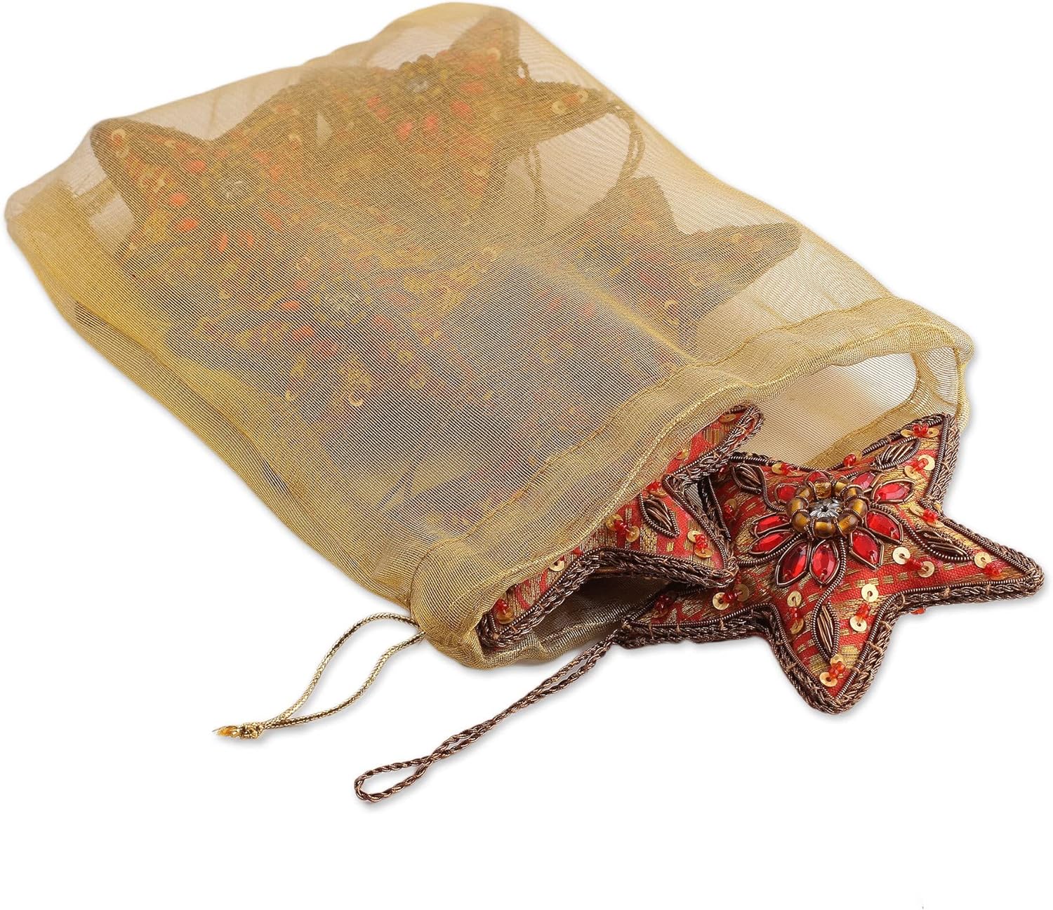 Novica Handmade Brilliant Stars Beaded Ornaments Set of 6