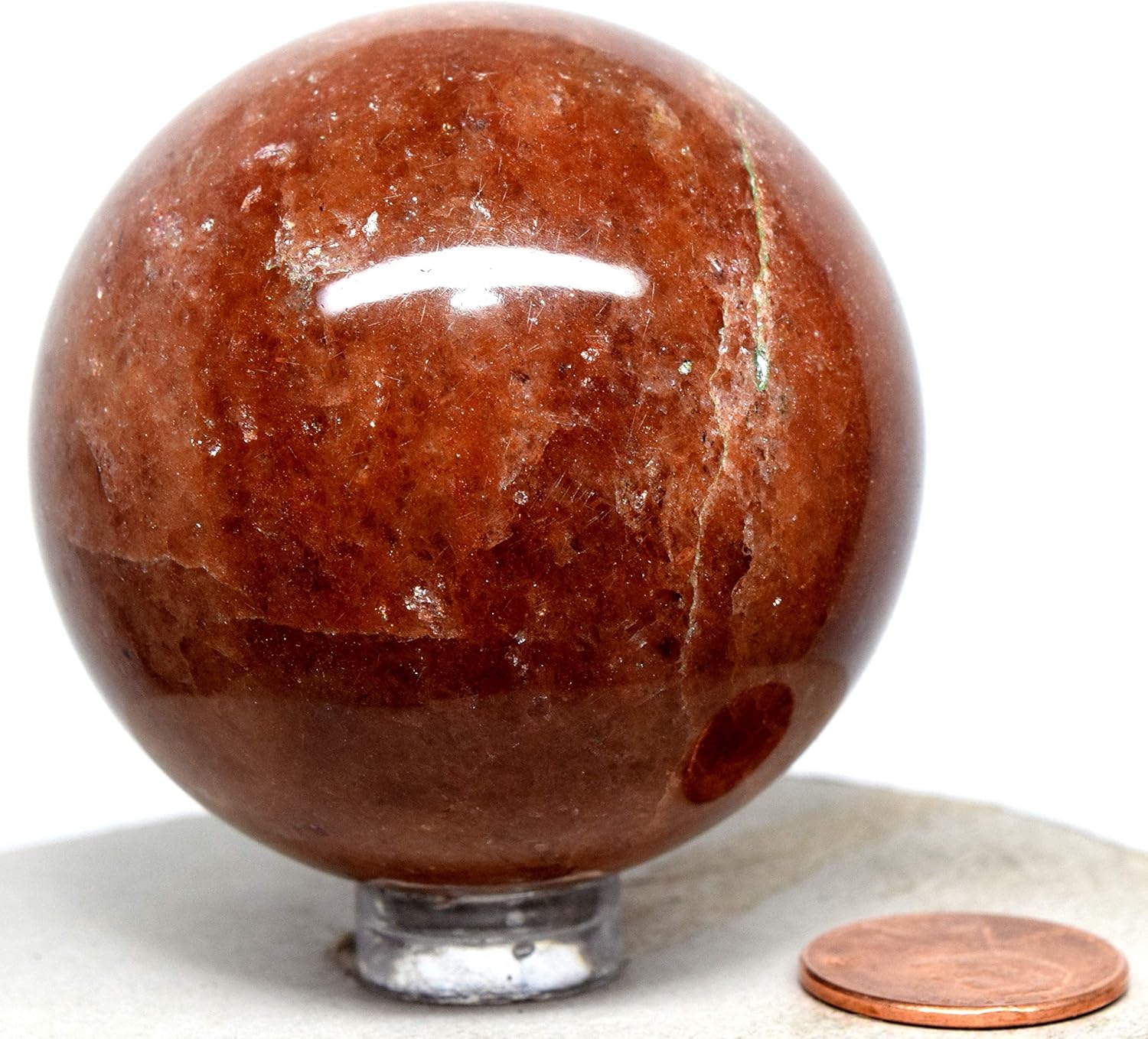 HQRP 52mm Golden Quartz Sphere with Stand
