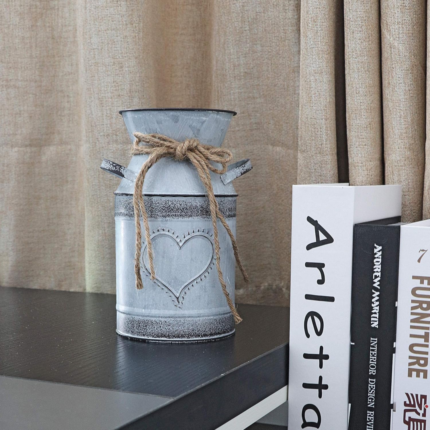 Farmhouse Rustic Flower Vase with Heart Design 75 Inch